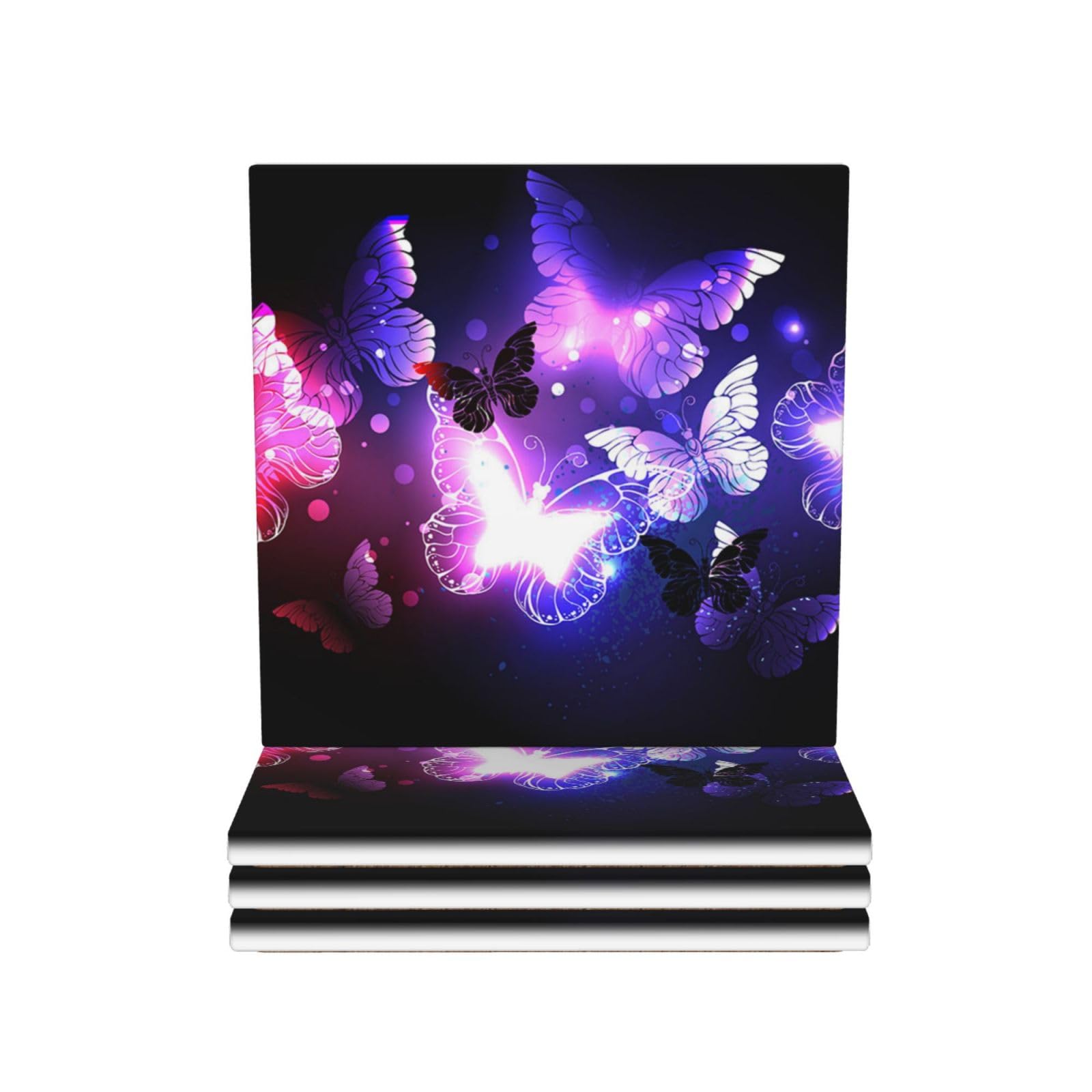 Dessous de verre absorbants en céramique violet lot de 4