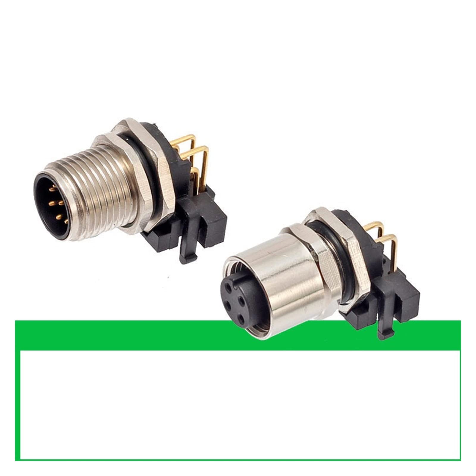 Artemisia M12 Bend/Straight pin Flange Holder 2 3 4 5 6 8 12 pin PCB Panel Mount Plug-in Waterproof Sensor Connector (Color : Angled Female, Size : 6Pin)