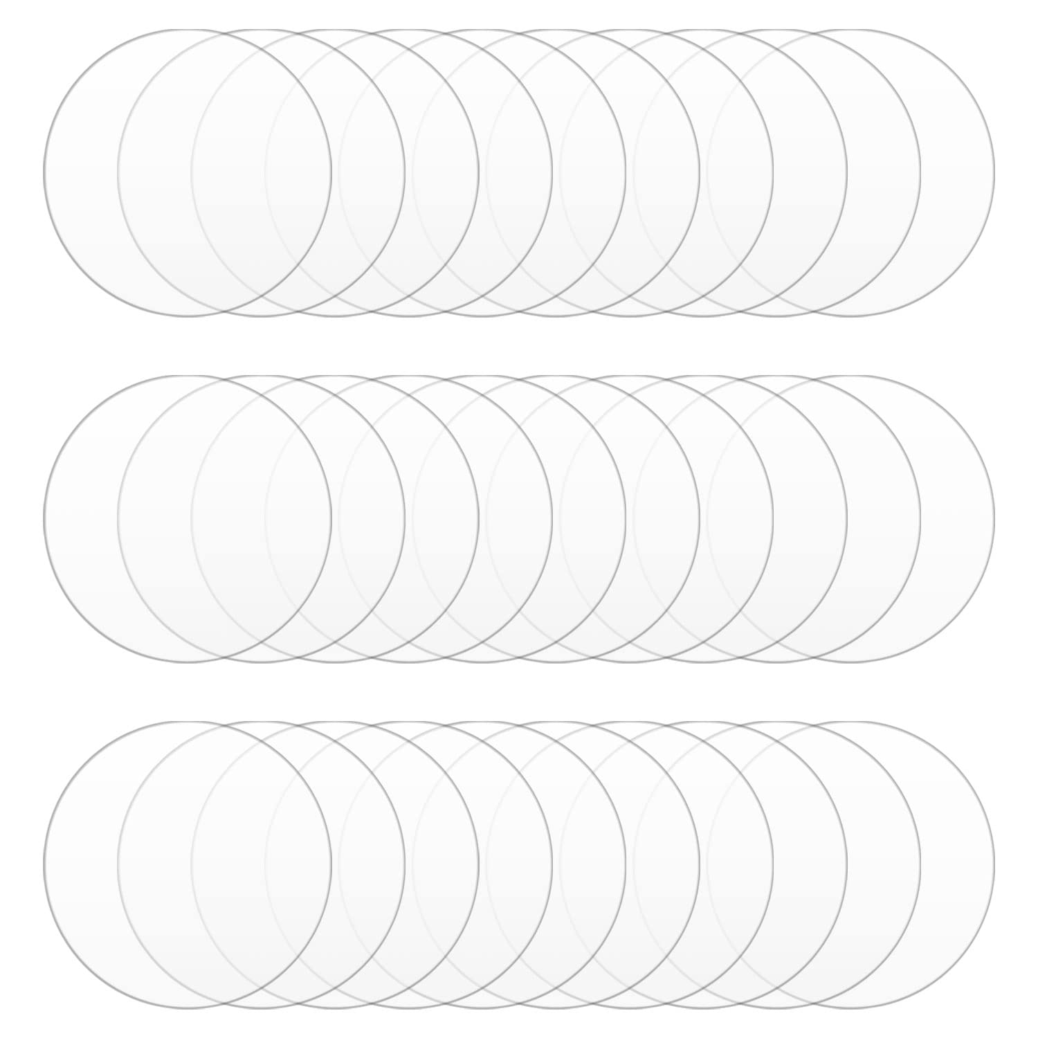 30 Clear Acrylic Discs - DIY Crafting Blanks -1