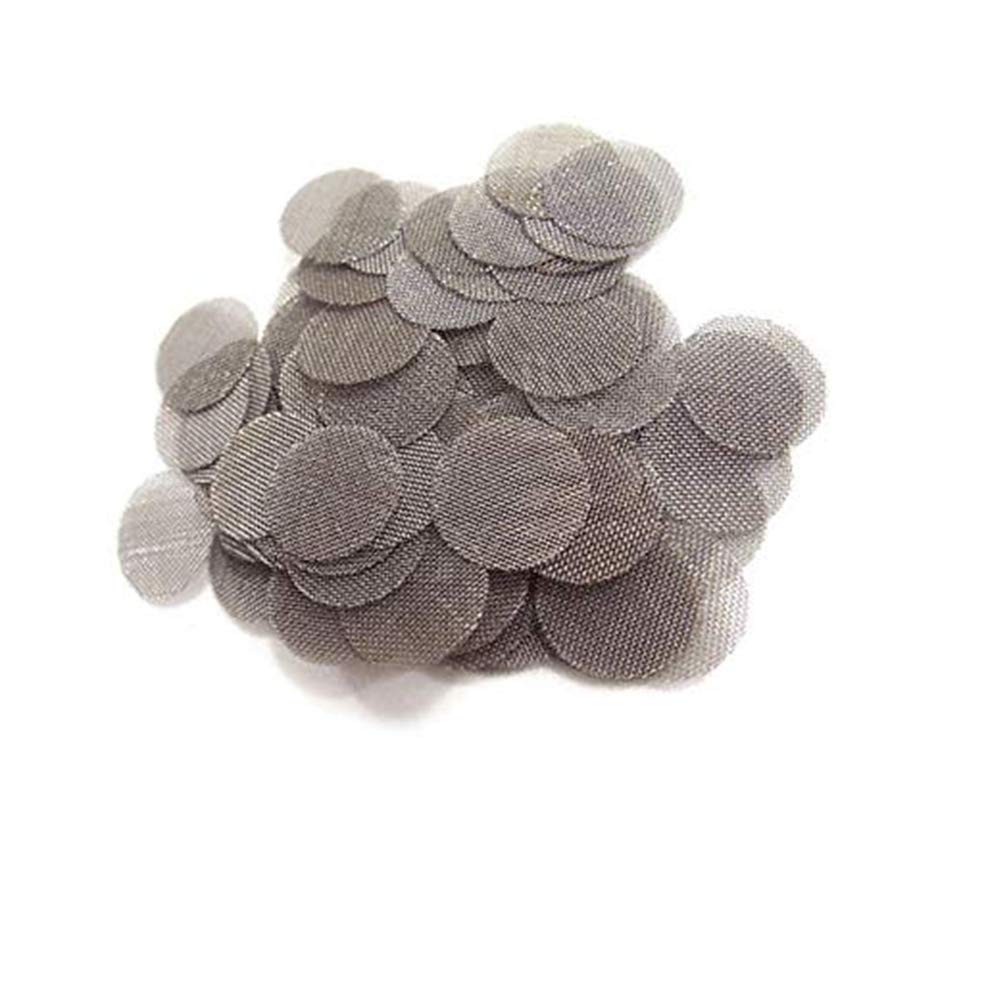 VideoPUP 100 Pieces 60 mesh 5/8 Inch Stainless Steel Screens Pipe Screen Filters, Premium Type 304 Pipe Screen Filters, Silver