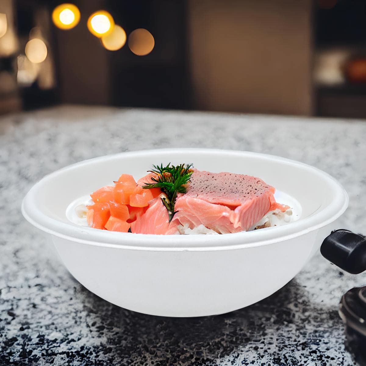 Deep 32 Oz Disposable Bowls | 6.7-Inch Diameter, Heavy-Duty, 100% Biodegradable, Oven Safe | Made of Eco-Friendly Plant-Based Sugarcane Bagasse Fibers| Compostable Bowls for Parties| Pack of 50