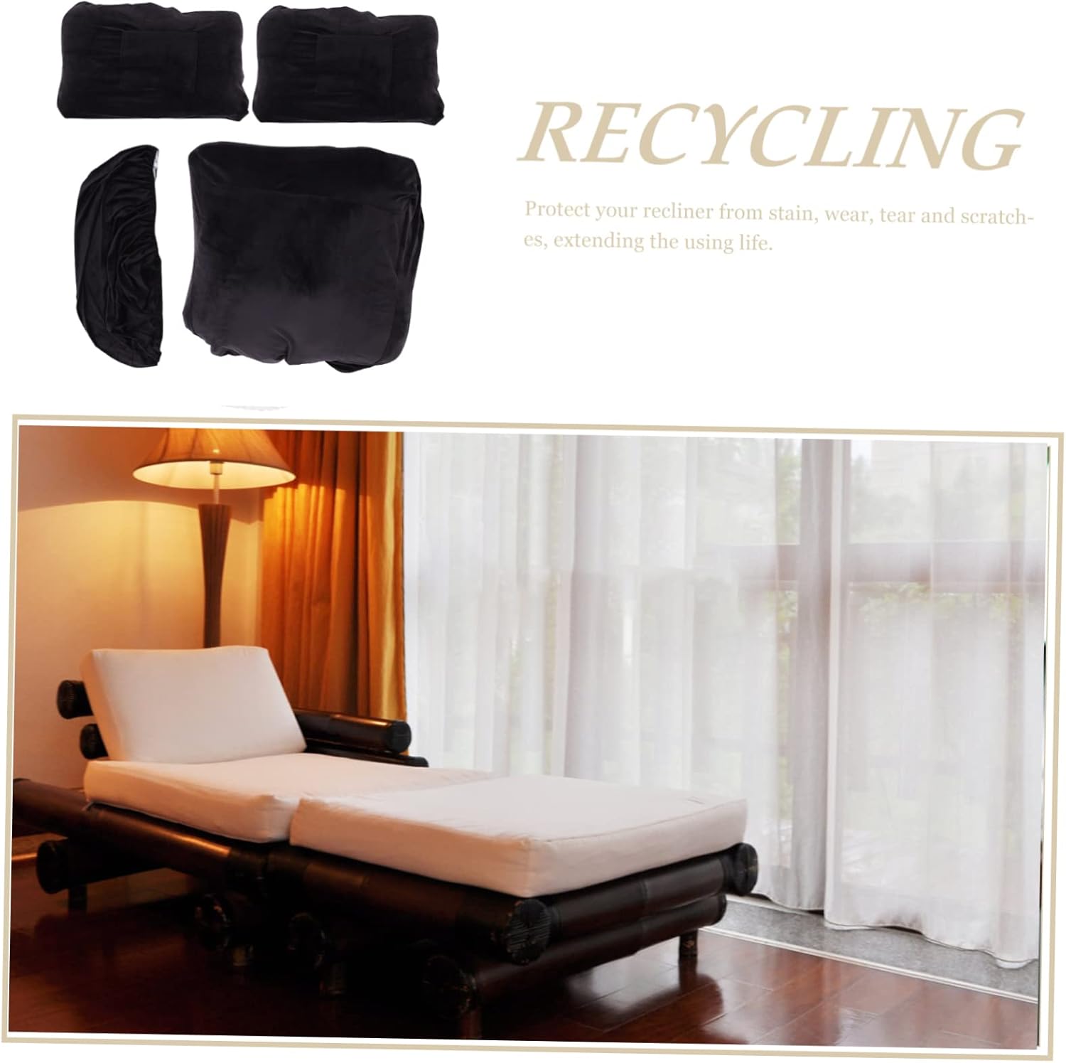 ABOOFAN High Stretch Full Coverage Recliner Chair Slipcover Soft Velvet Alternative Waterproof Non-Slip Universal Fit for Home Gaming Chairs Easy to Install