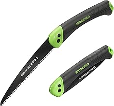 WORKPRO Sierra de Podar, Sierra Plegable, Serrucho de Poda con Bloqueo Seguro, Hoja de Sierra Bi-material D6A y M2, Sierra Plegable de Agarre Suave para Madera, Jardinería