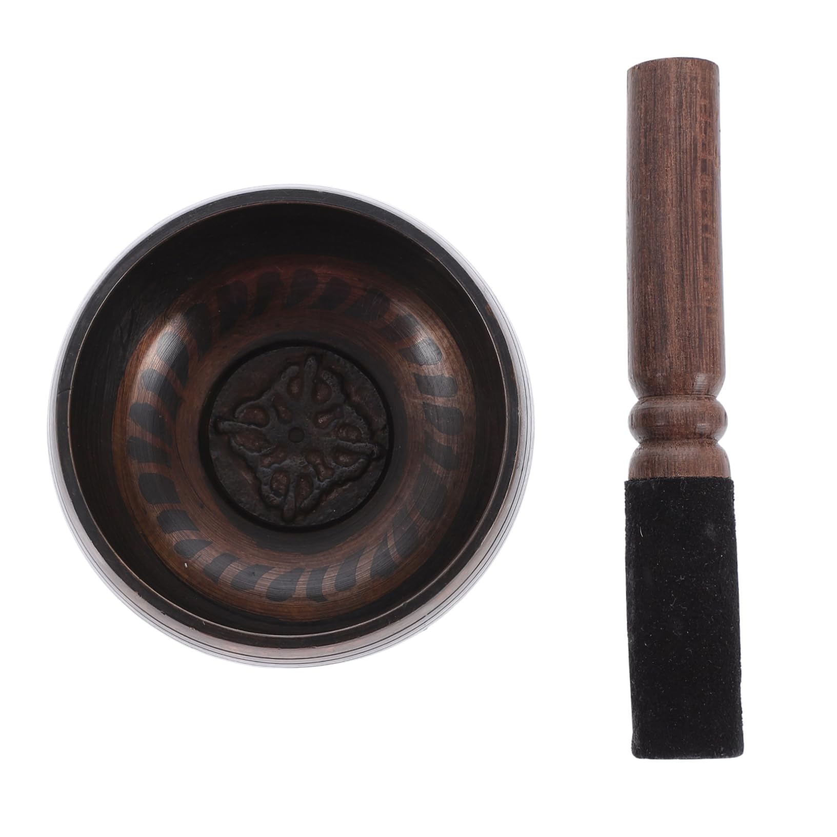 Sosoport 1Set Meditation Bowl Sound Bowl with Wooden Rod for Yoga Mindfulness and Deep Relaxation for Healers and Meditation Practitioners