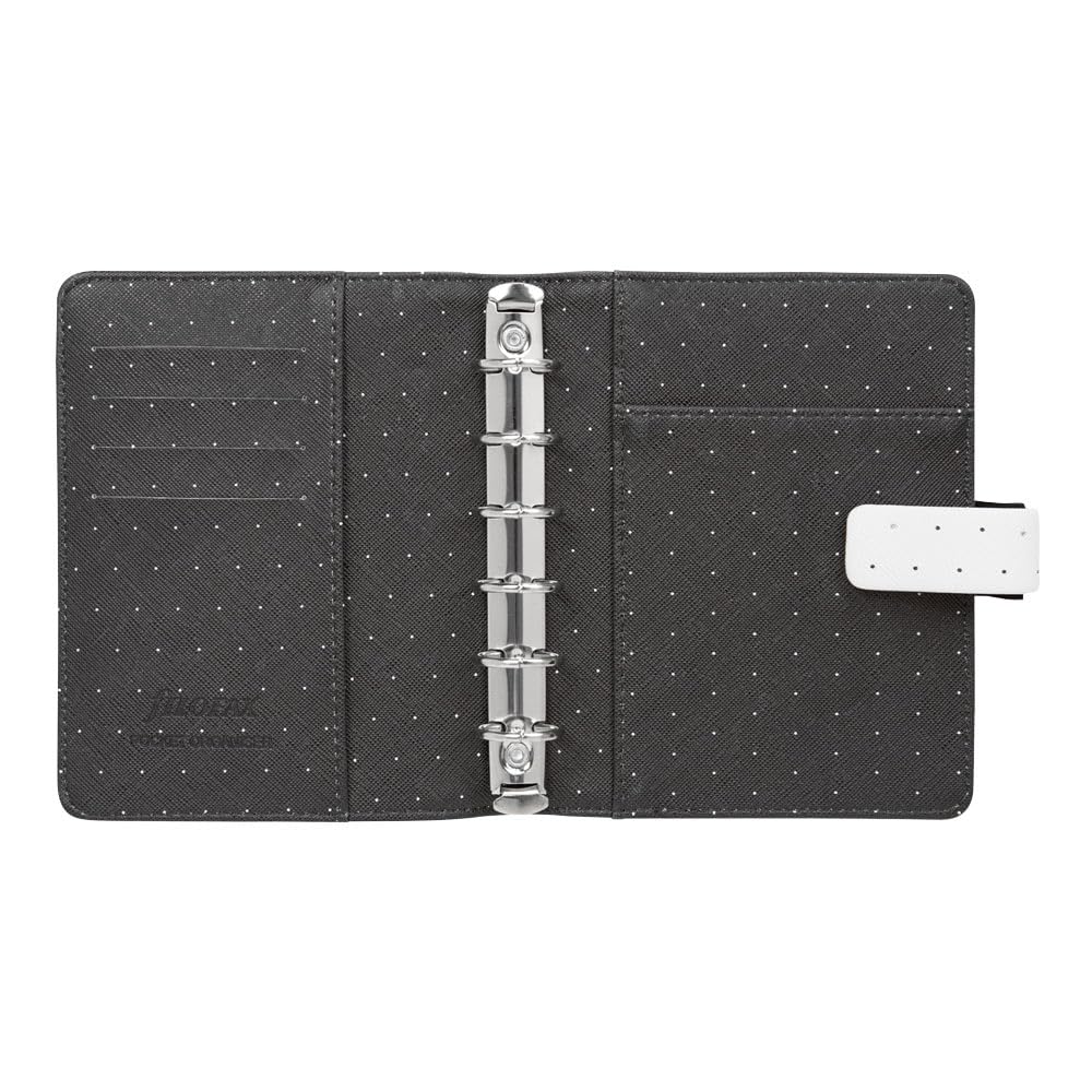 Filofax Moonlight Organizer, agenda tascabile bianca – effetto pelle, dettagli oro, sei anelli, visualizzazione settimanale, calendario 2025 (C022650-25)