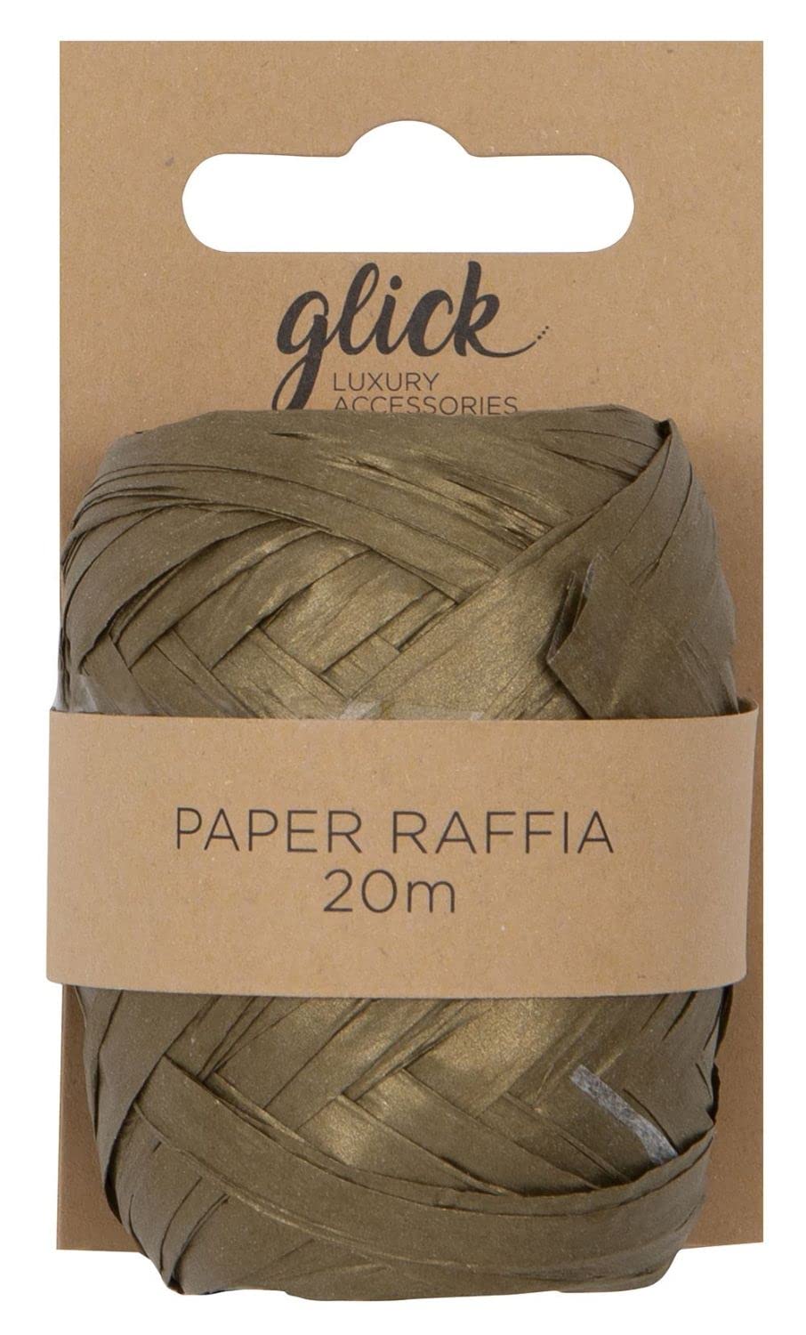 Glick Gold Wrap Accessories - Paper Raffia 20M Metallic