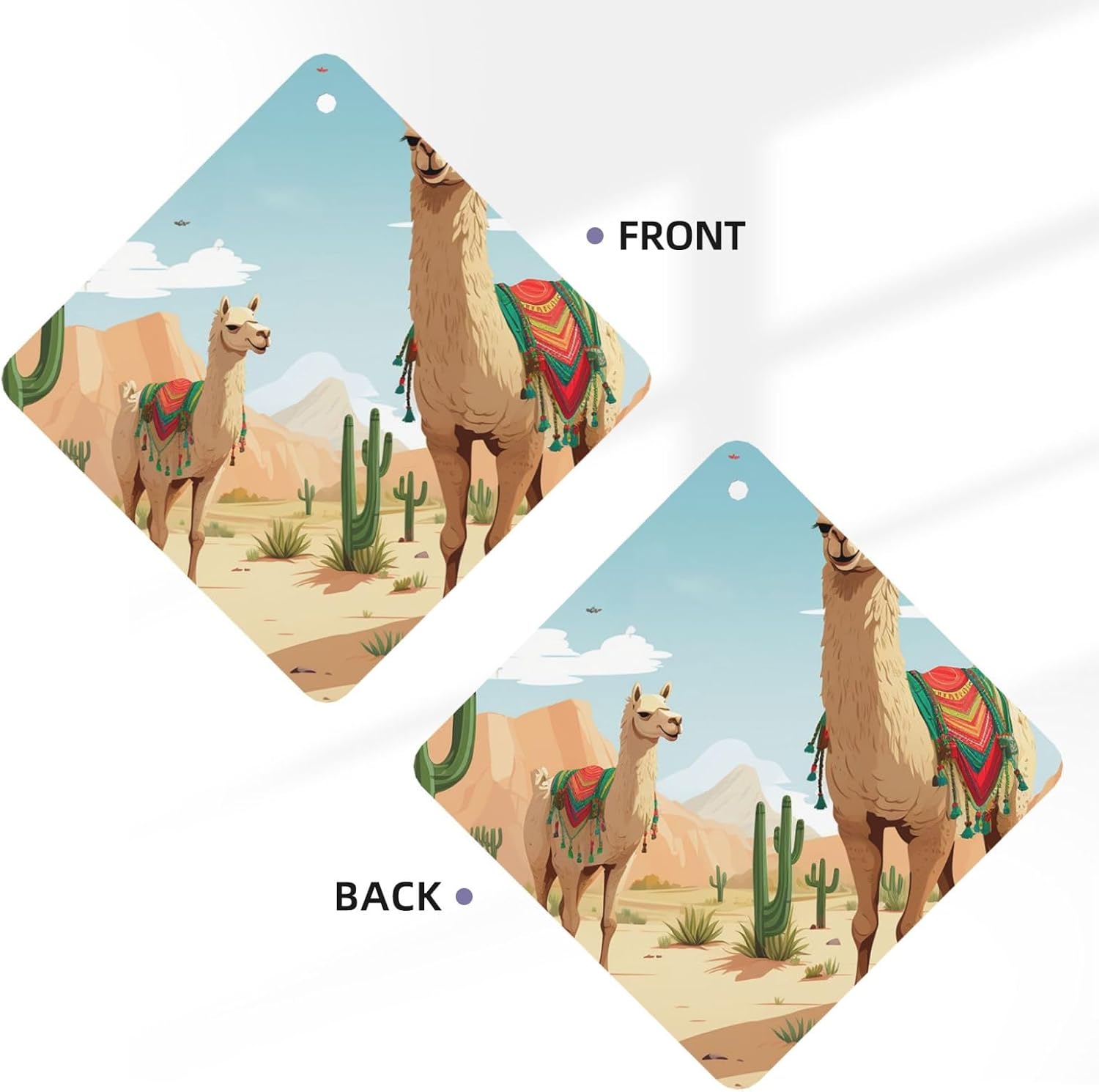 Car Air Fresheners Cards Set of 4 Pieces,Camel cactus Mirror Pendant Hanging Scented Cards for Wardrobe Bathroom Long-Lasting Auto Aromatherapy Tablets Gifts Car Rearview image 3