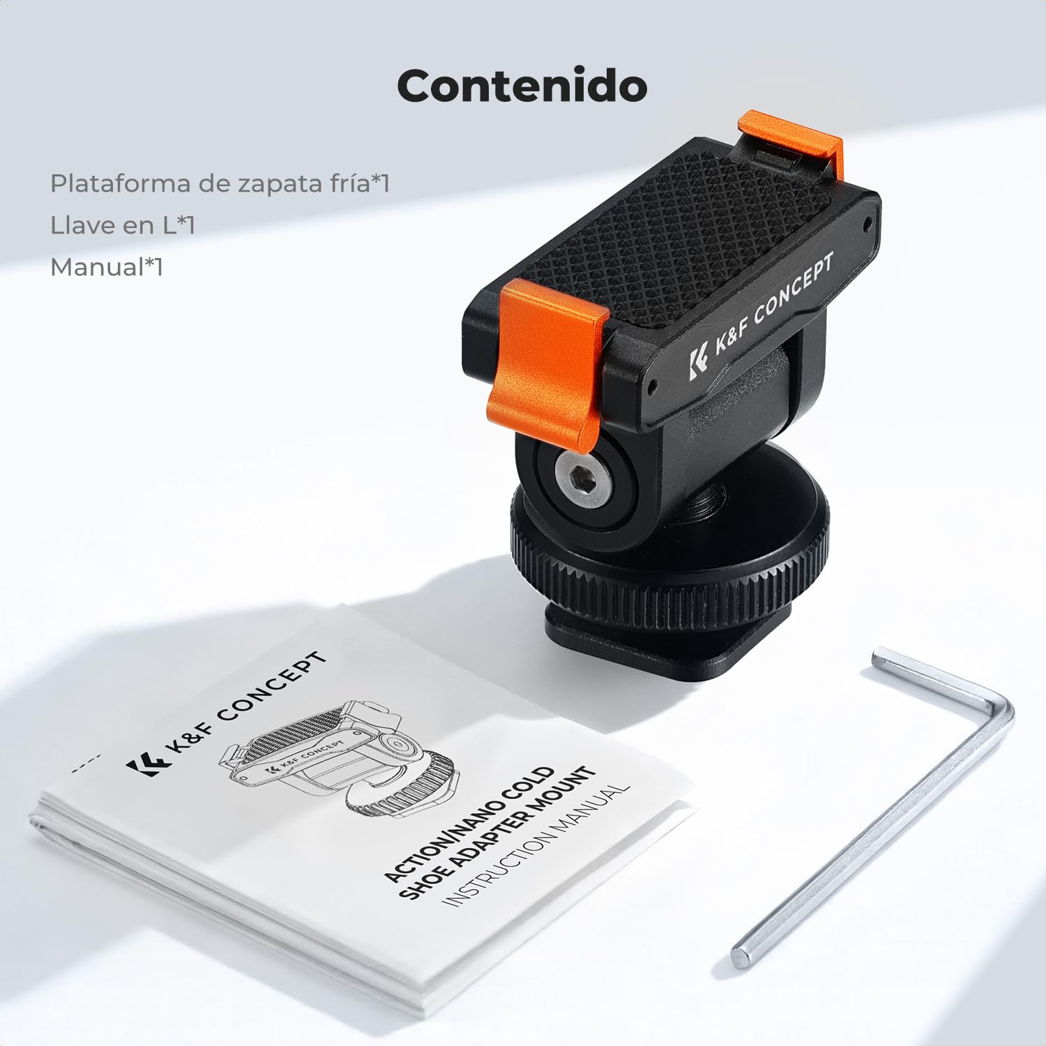 K&F CONCEPT Soporte de Zapata Fría Compatible con dji Osmo Pocket 3/Nano/Osmo Action 6, Adaptador Magnético Rápido para Cámara de Acción, Conector Zapata Caliente 1/4"