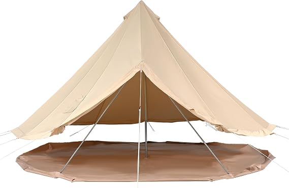 VEVOR Canvas Tent Bell, Yurt 4 Seasons for Camping with Stove Jack, Breathable Holds up to 4 People, Family Camping Outdoor Hunting Party