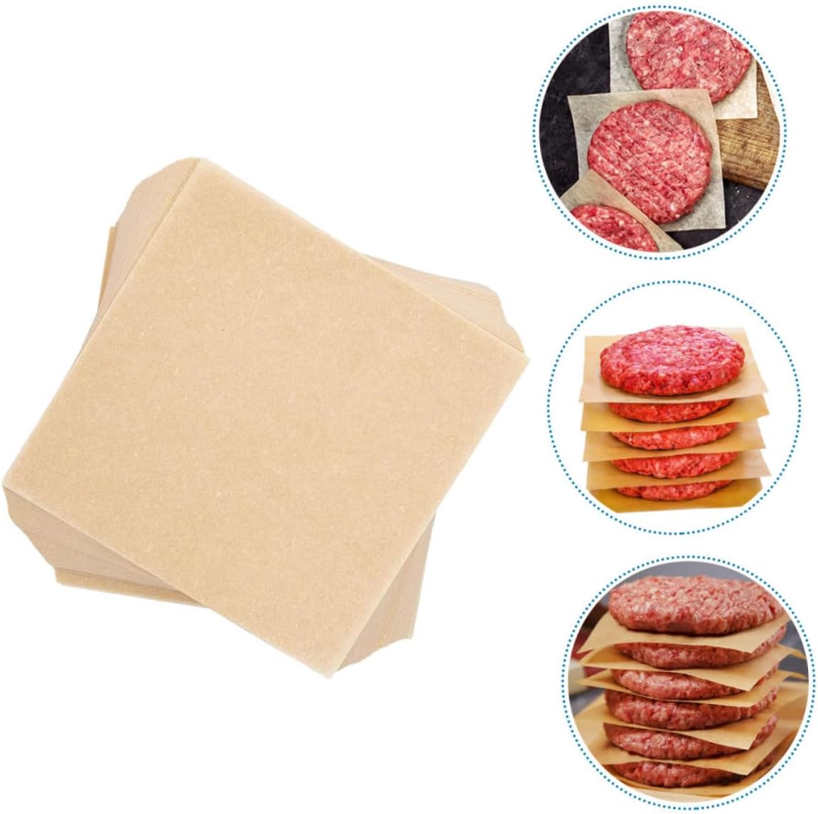 500pcs Nonstick Hamburger Patty Paper Sheets Oil Water Resistant Squares for Baking Bbq Restaurants Cookies for Food Separation Quality Preservation