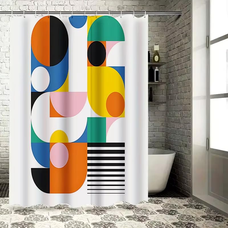 Rideau de douche motif floral moderne en tissu imperméable 140x200cm - 3