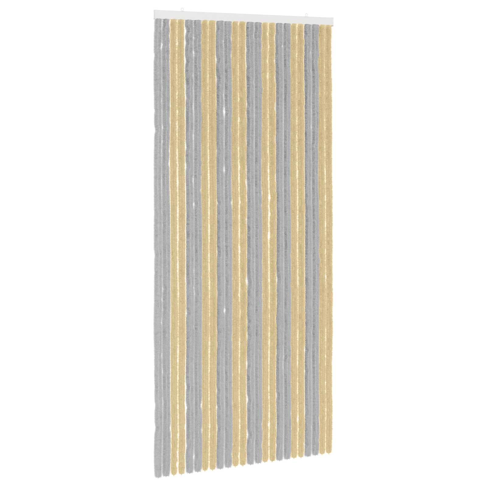 vidaXL Insect Curtain Chenille Grey and Beige 100 x 220 cm 100% PP — image 1