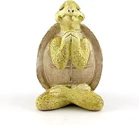 Coleção Top Collection Miniatura de Jardim de Fadas e Terrário Tartaruga de Yoga em Estátua de Posse Namaste, Pequena