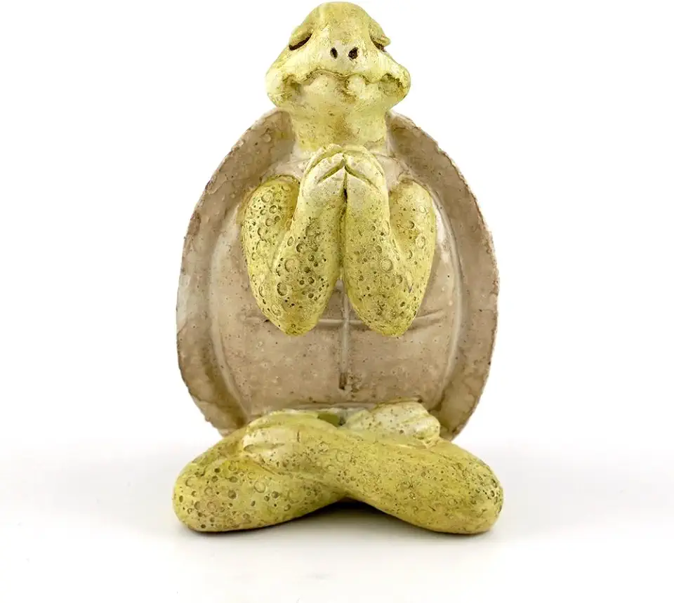 Coleção Top Collection Miniatura de Jardim de Fadas e Terrário Tartaruga de Yoga em Estátua de Posse Namaste, Pequena