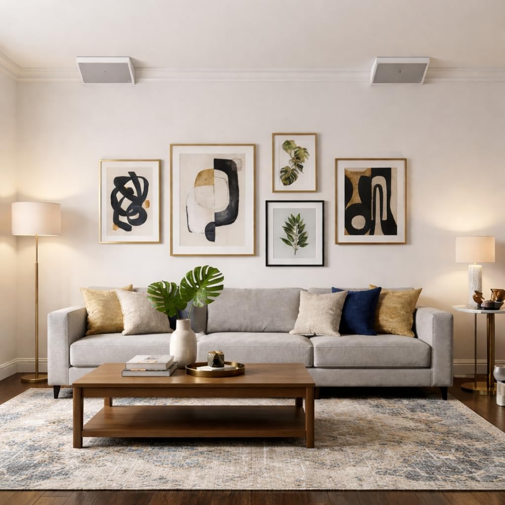 Dynavoice Magic FX-4 Blanco – Altavoces Surround para Cine en Casa (Pareja), Montaje en Pared o Techo, Compatibles con Dolby Atmos.