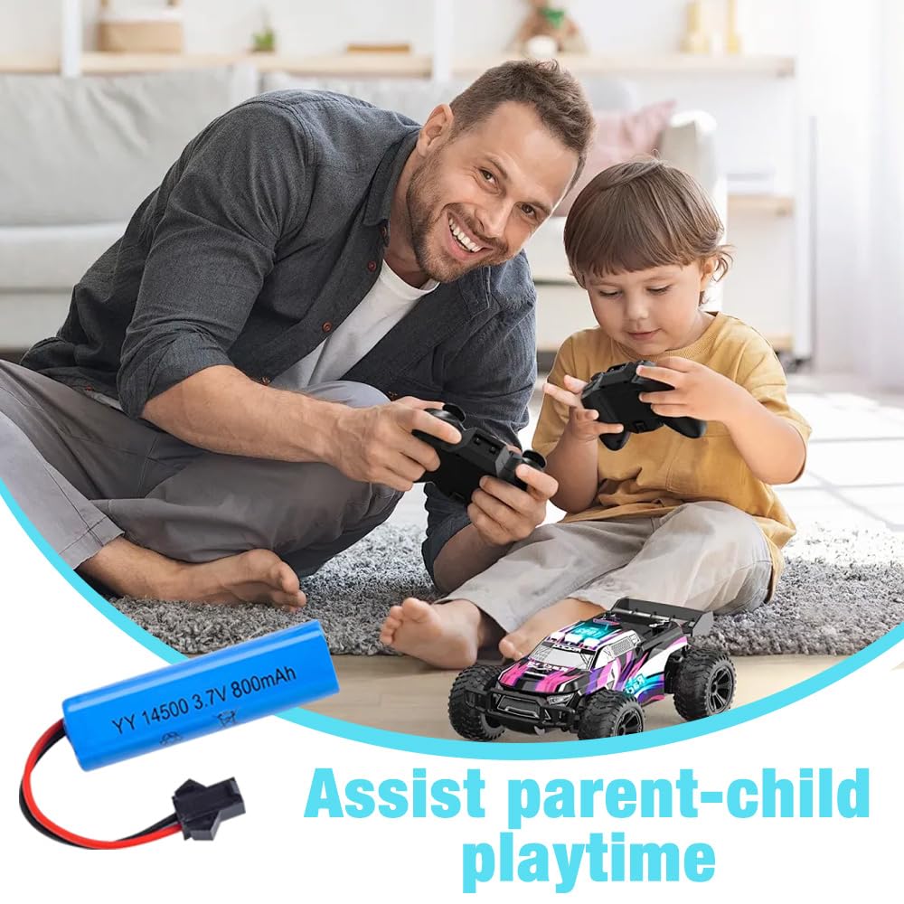 Akumulator litowo-jonowy 3,7 V 800 mAh, 6 sztuk akumulatorów litowych Lon ze złączami SM-2P i ładowarką USB, 14500 RC akumulatory do samochodów RC, czołgów, wózków spacerowych, łodzi