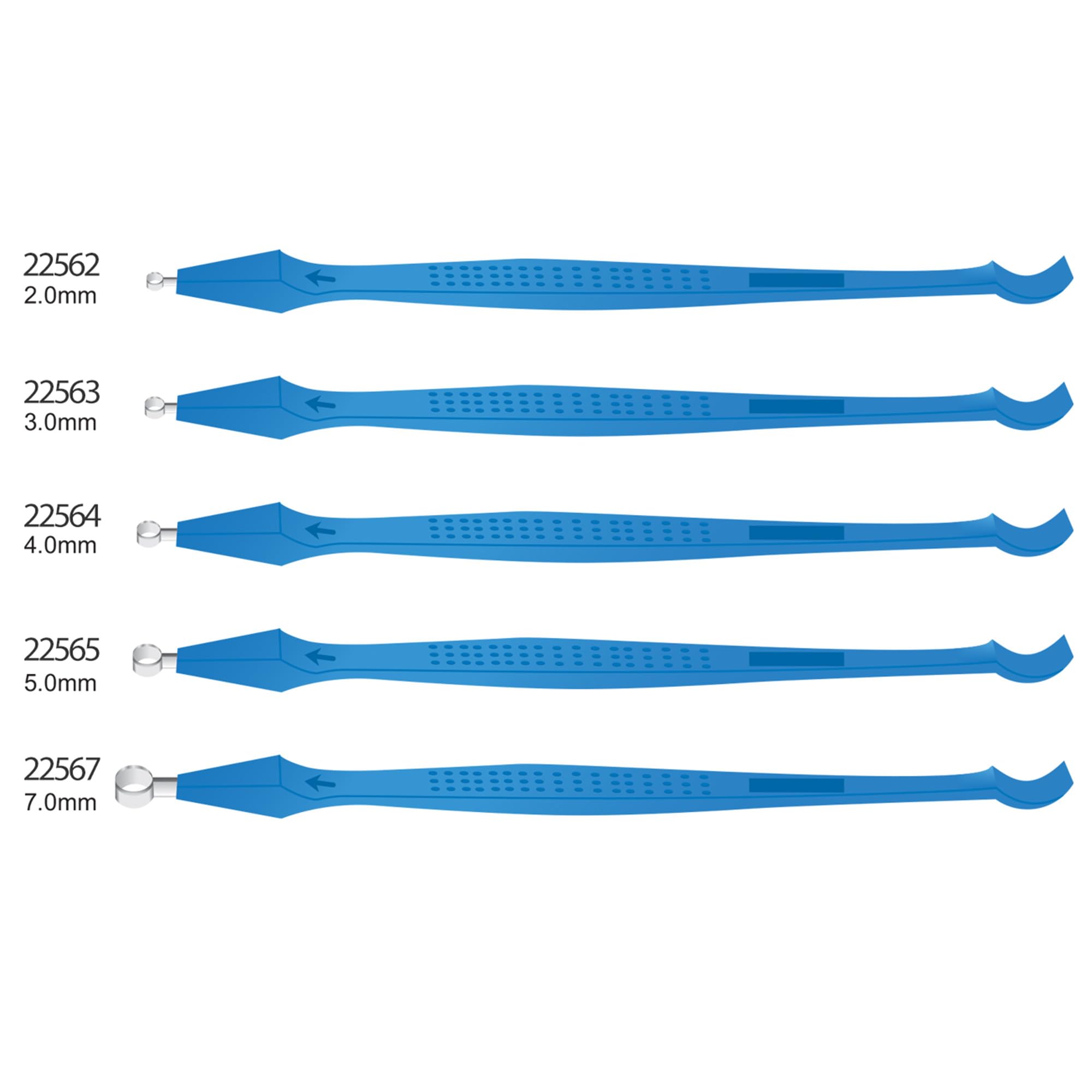 GIMA - Curette dermatologique avec raclette, stérile, jetable, diamètre 3 mm, paquet de 10, 22563