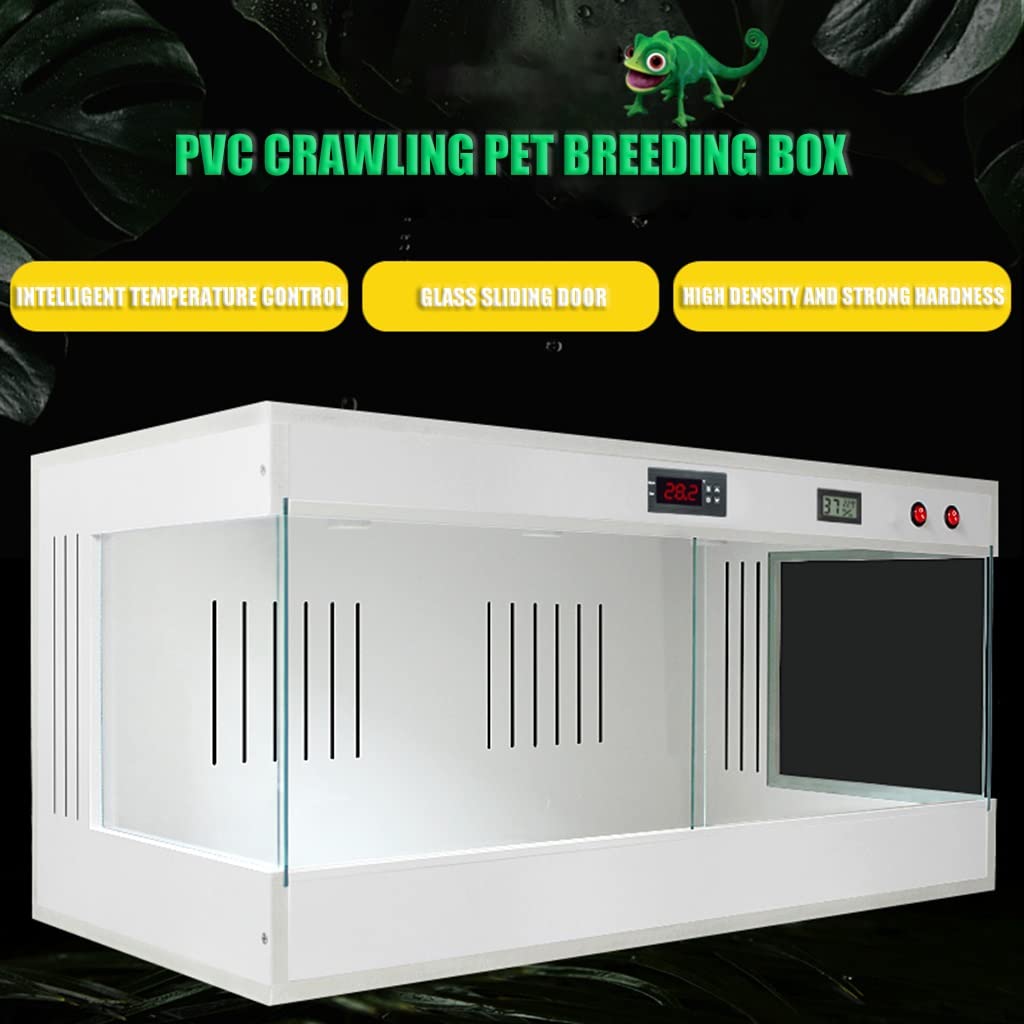 Vetro panoramico in PVC Mantieni caldo Serbatoio per rettili Terrario in vetro Lucertola Geco Tartaruga Pitone Habitat Grande mangiatoia per animali domestici (Bianco 120x60x60 cm)