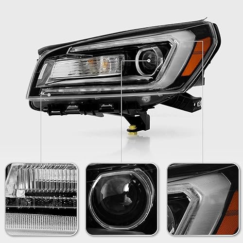 Miniatura 4 de ACANII - Para [modelo halógeno] 2013-2016 GMC Acadia OE Estilo LED Tubo Proyector Faros Faros Par Par Izquierdo+Derecho