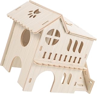 FUOYLOO Mobiliário Hamster Villa Móveis Brinquedos De Madeira Deck Esconderijo De Hamster Delicado Esconderijo De Rato Doméstico Esconderijo De Hamster Casa De Rato Esconderijos