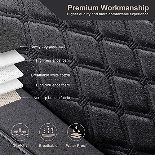 Image of GIANT PANDA Customized Full Set Car Seat Covers Fit for Toyota Highlander L /LE /XLE /Limited /Hybrid 2020 2021 2022 2023 2024 2025 2026 Three-Row Model, 8 Seats, Faux Leather - (Black)