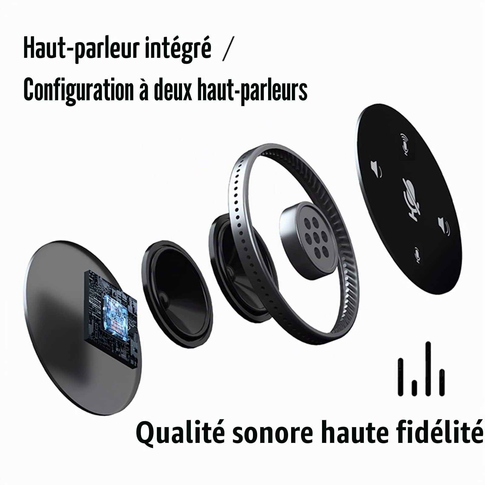 Yinhing Haut-Parleur et Microphone de Conférence, Y02 USB Plug and Play pour Ordinateur Portable, Microphone Omnidirectionnel à Condensateur, Micro PC pour Enregistrement de (Black)