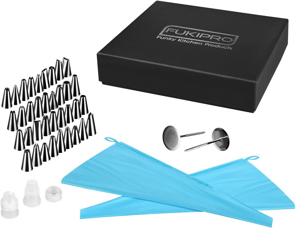 Icing tips set, 42 pieces, cake tips, reusable silicone icing bag, plastic coupler for decorating cakes, biscuits, etc.
