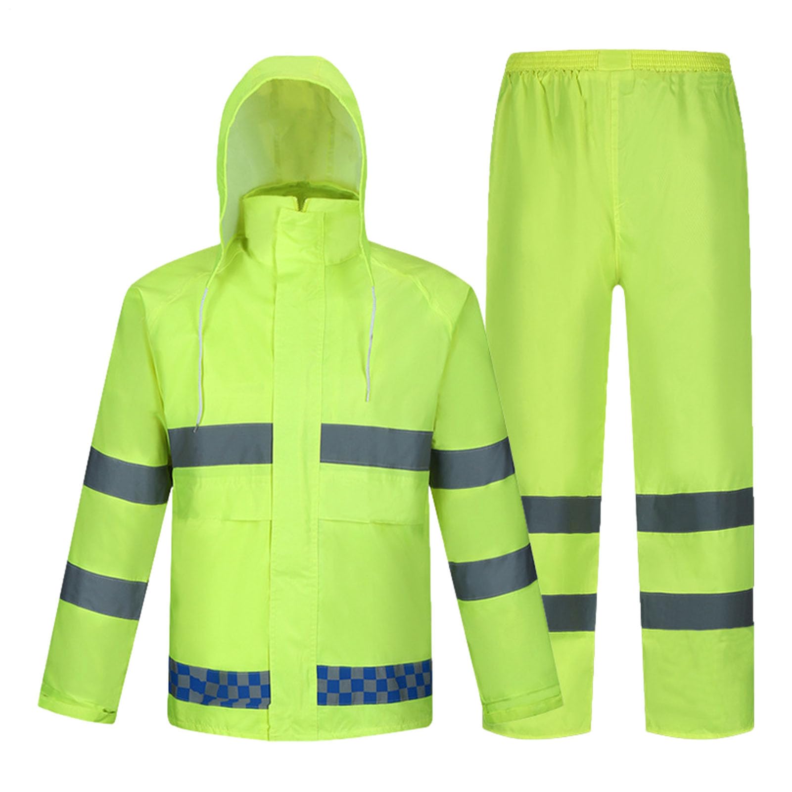 Traje impermeable, chaqueta de lluvia transpirable para mujer con tiras reflectantes - Abrigo de lluvia de alta visibilidad, equipo cómodo para adultos, mujeres, hombres