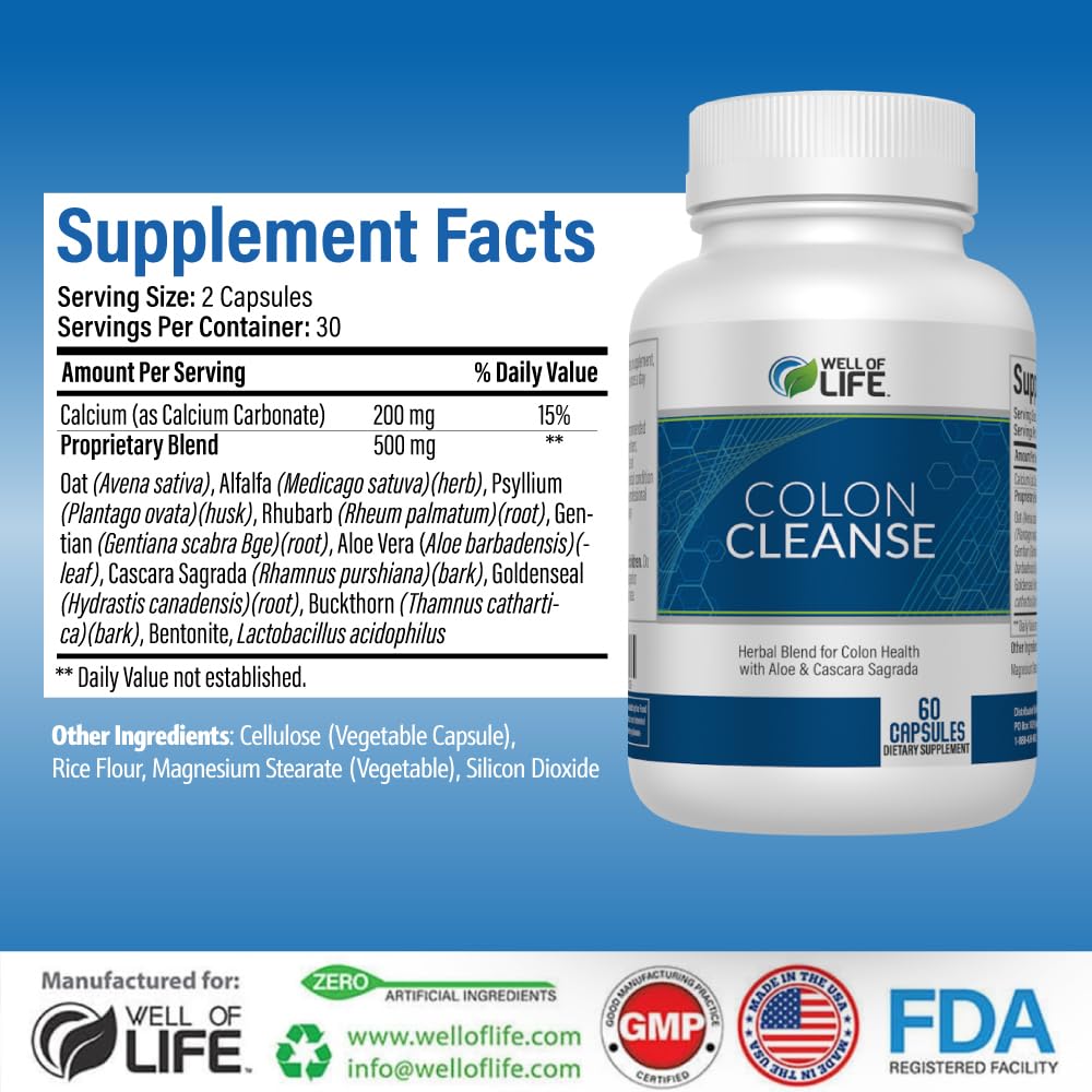 Well of Life Super Colon Cleanse Pills | Digestion Supplement & Gut Health | Constipation Relief Detox | 60 Vegan Capsules — Amazon image 5