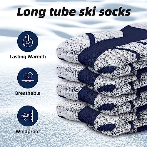 ZEPOHCK Ski Socks, [2 Pairs] Thermal Knee-high Warm Socks for Men & Women, Hunting, Outdoor Sports4