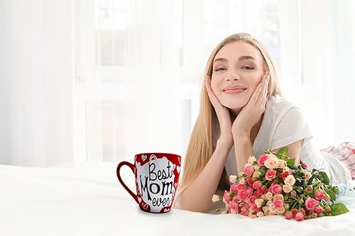 Miniatura 6 de KINREX Taza con texto en inglés "Best Mom Ever", regalo para el día de San Valentín, Día de la Madre, taza de café para mujeres, madre, abuela,