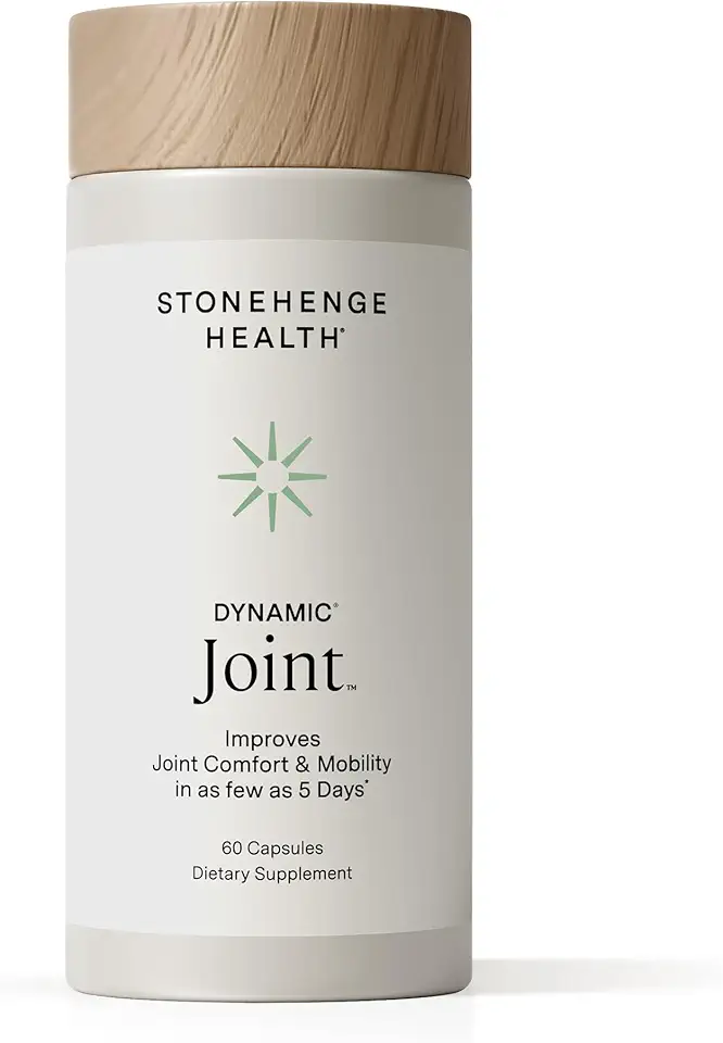 Stonehenge Health Dynamic Joint Health Supplement – Fast-Acting Support with AprèsFlex® Boswellia, MSM, Multi-Type Collagen, Turmeric, Bromelain, Vitamins C &amp; D3 – Supports Joint Comfort – 60 Caps