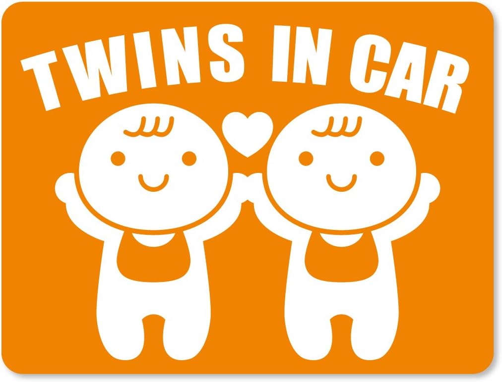 3円 最新入荷 Twins In Car 2 吸盤 刺しゅうタイプ 車 ステッカー 双子 ふたご おしゃれ