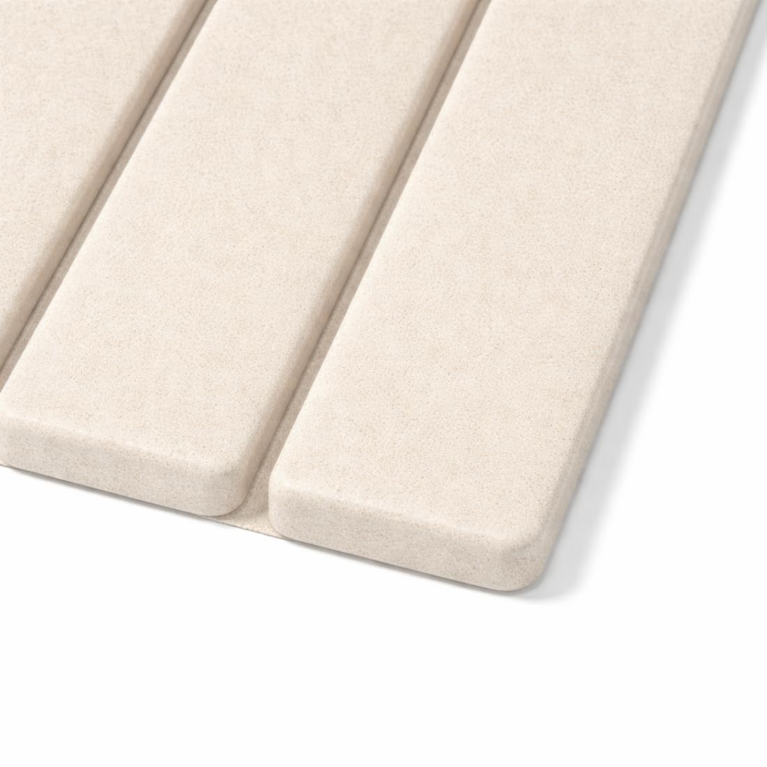 Acomoda Textil – Alfombra de Baño de Piedra Diatomita 40x60 cm Enrrollable. Tapete Antideslizante de Secado Rápido y Alta Absorción Práctico, Higiénico y Funcional para Hogar (Rejilla Beige) - 5