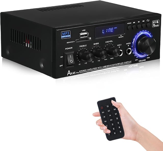 Miniamplificador de Audio Estéreo AK45 Bluetooth 40W x 2
