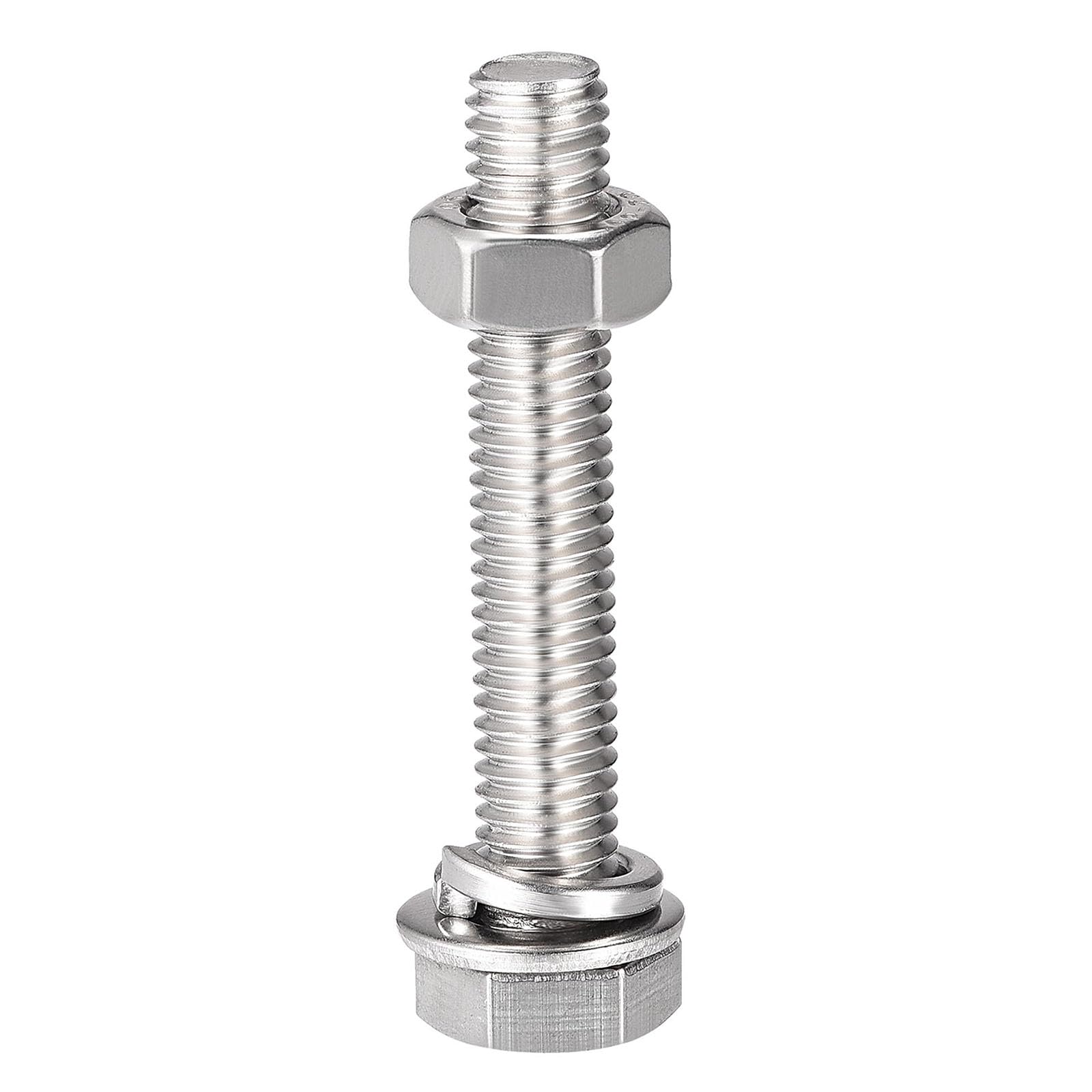 TOP-VIGOR 4Pcs M8 x 45mm Hex Head Screws Bolts, Nuts, Flat & Lock Washers Kits - Image 4
