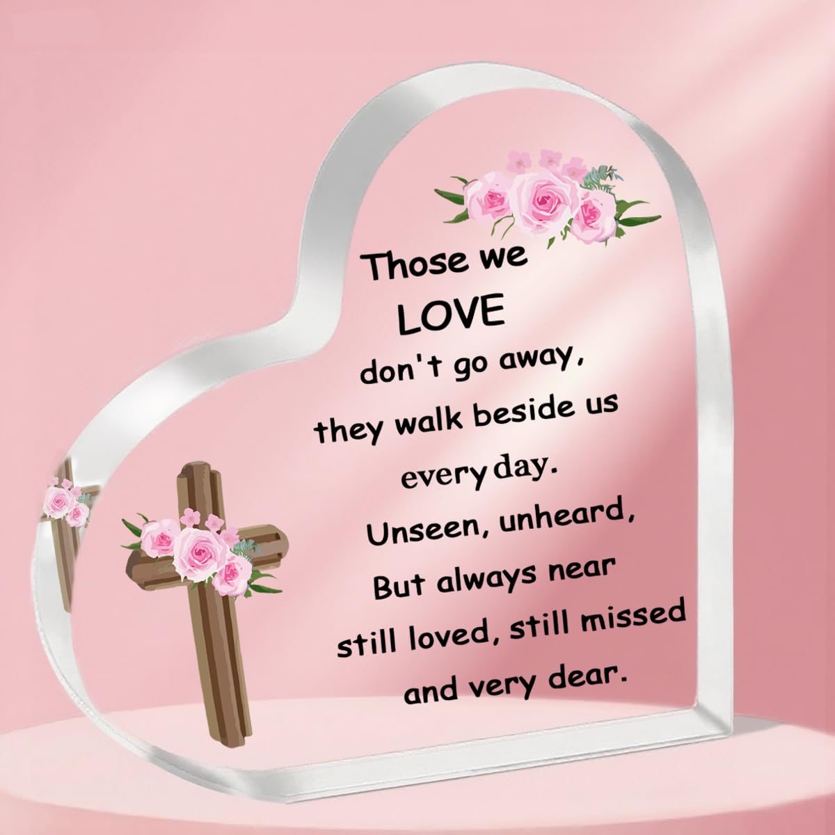 ToVii Memorial Remembrance Acrylic Plaque - Sympathy Keepsake for Loss of Loved One - Bereavement Condolence Gift with "Those We Love Don't Go Away"