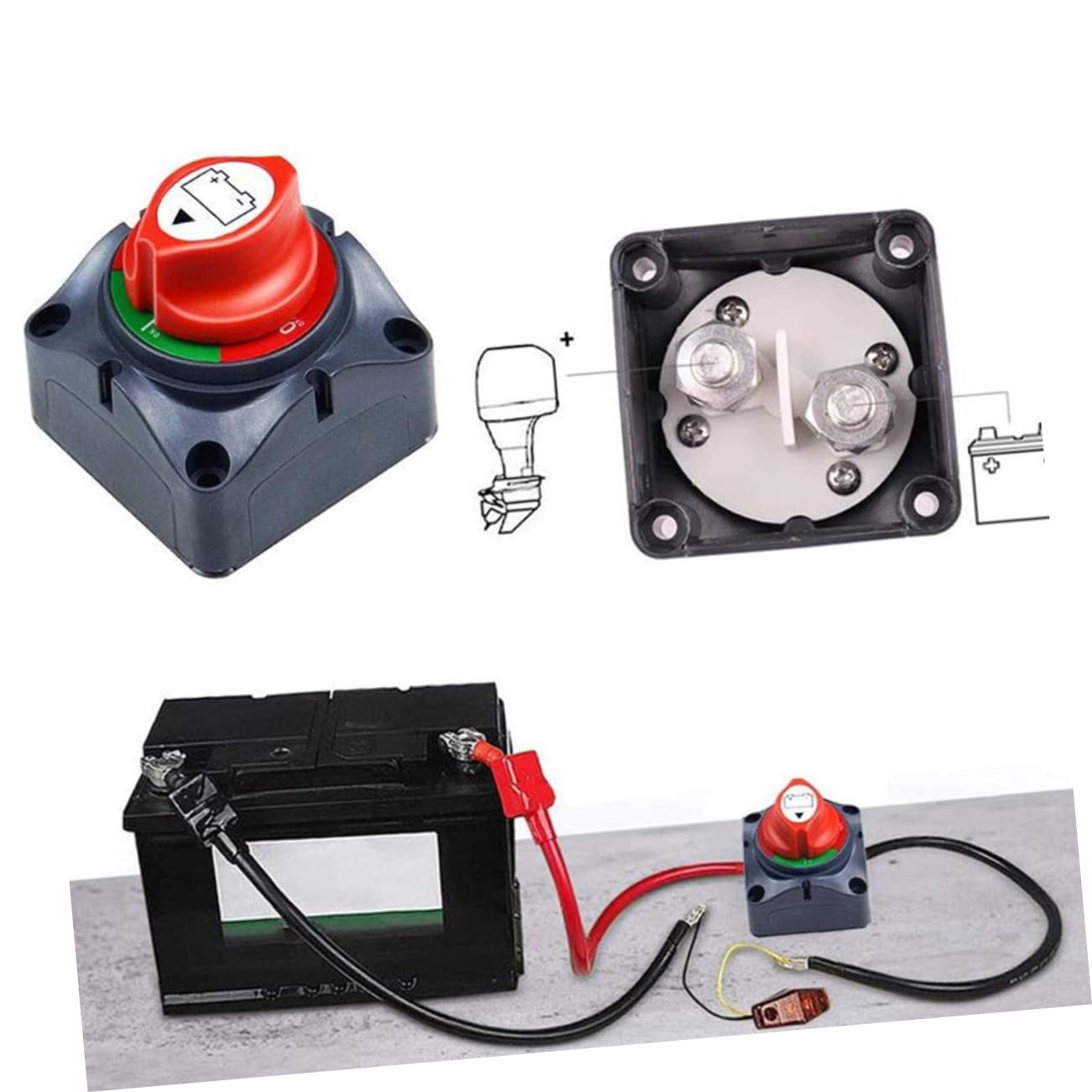 ULTECHNOVO Battery Isolation Switch for Boat Car 12-48v Disconnect Isolator Master Power Cut off Switch for Rv Utv