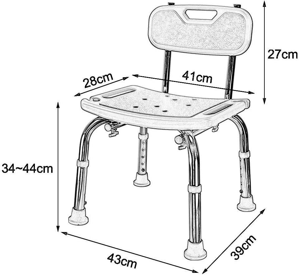 Tabouret de douche léger et solide avec assise de bain ergonomique pour handicapé