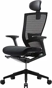 SIDIZ T50 Ergonomic Office Chair : High Performance Home Office Chair with Adjustable Headrest, Lumbar Support, 3D Armrest, Seat Depth, Mesh Back Computer Chair, Alternative Gaming Chair (Black)