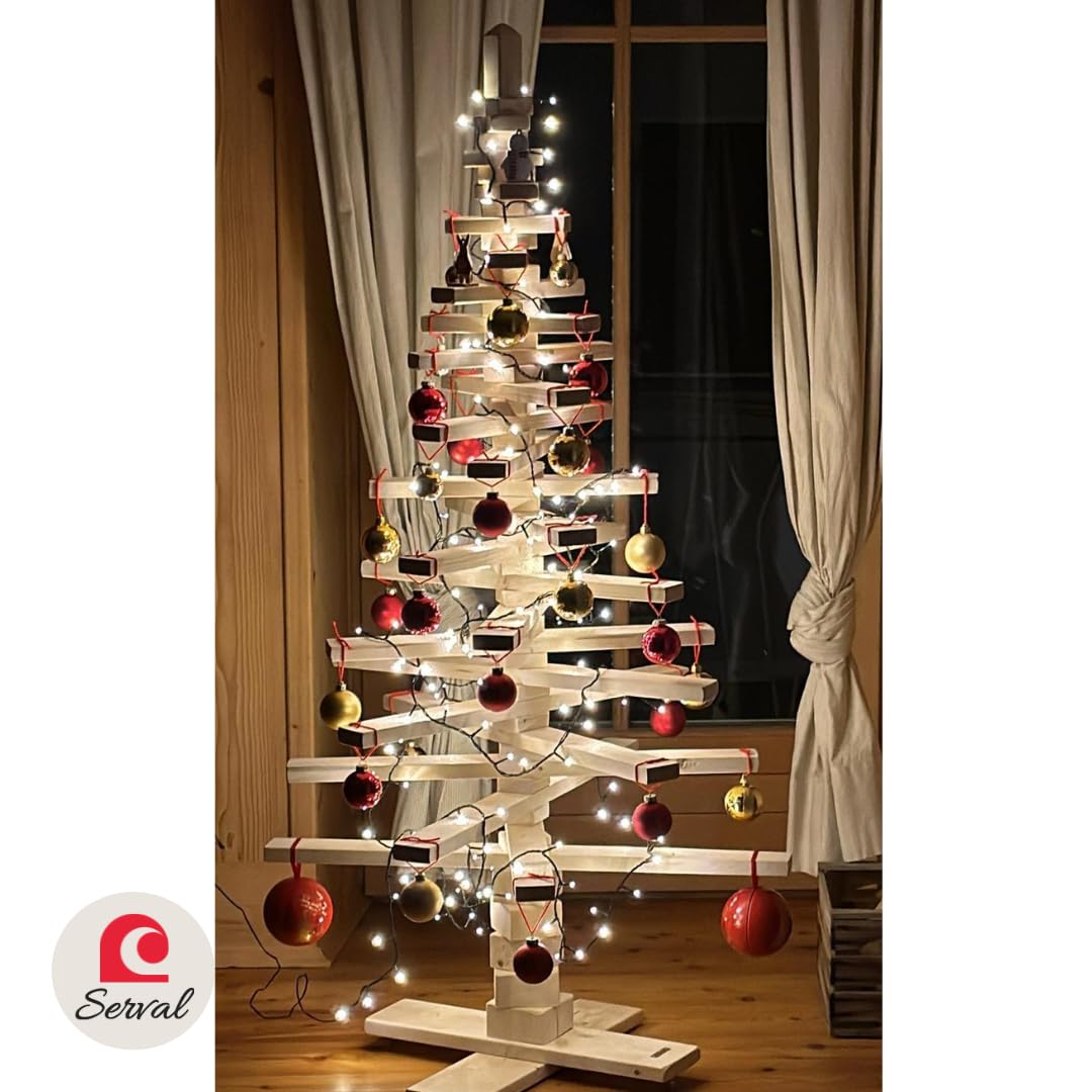 Sapin de Noël en bois naturel, 1,50 m