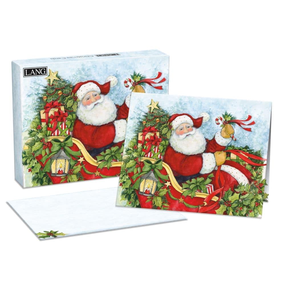 Lang Weihnachtskarten Santa'S Coming To Town, in Box (1004915)