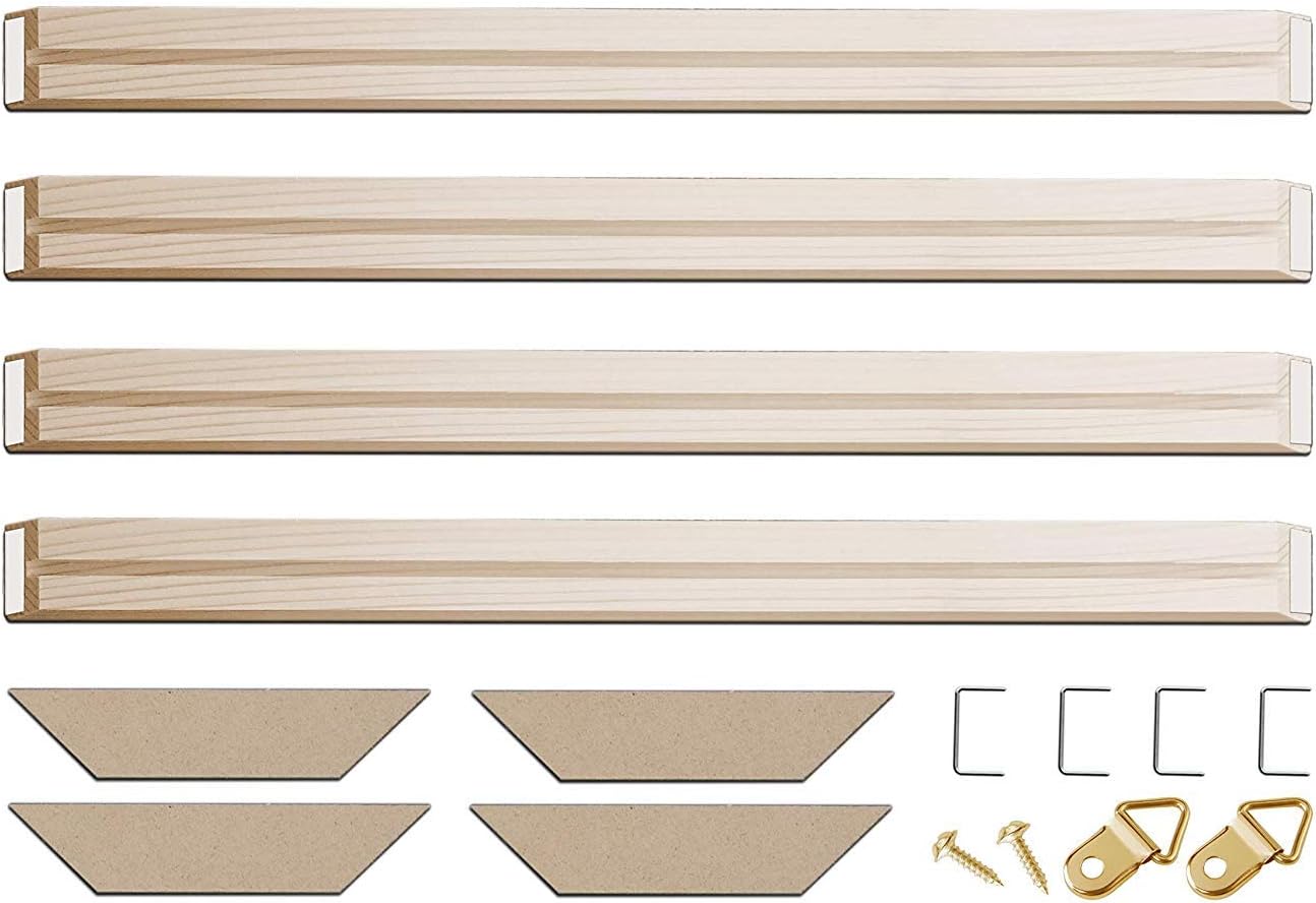 DIY Solid Wood Canvas Frame Kit 40 x40 Inch for Oil Painting & Wall Art - Customized Wooden Art Frames for Paintings & Canvases - Easy to Build Canvas Stretching System - Framed Picture Accessories