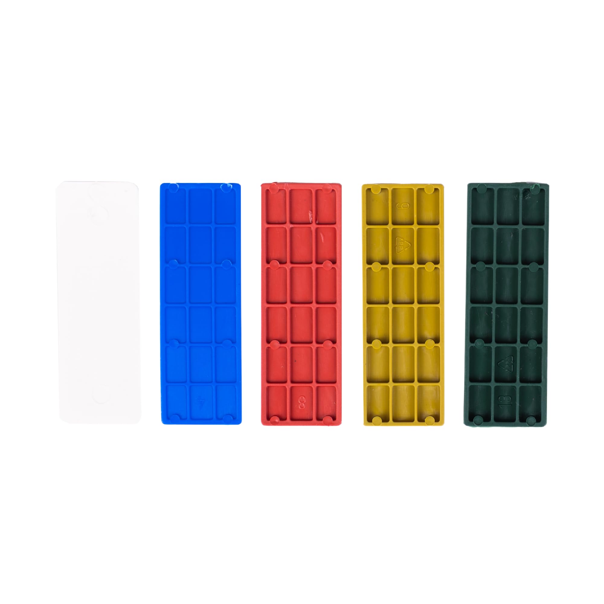 Abstandshalter Kunststoff - 500 Stück - 34 x 100 mm - Im Set: 1, 2, 3, 4, 5 mm - MIX Distanzklötze aus Kunststoff für Fußböden, Fenstern und Türen - Verglasungsklötze - Unterlegplatten