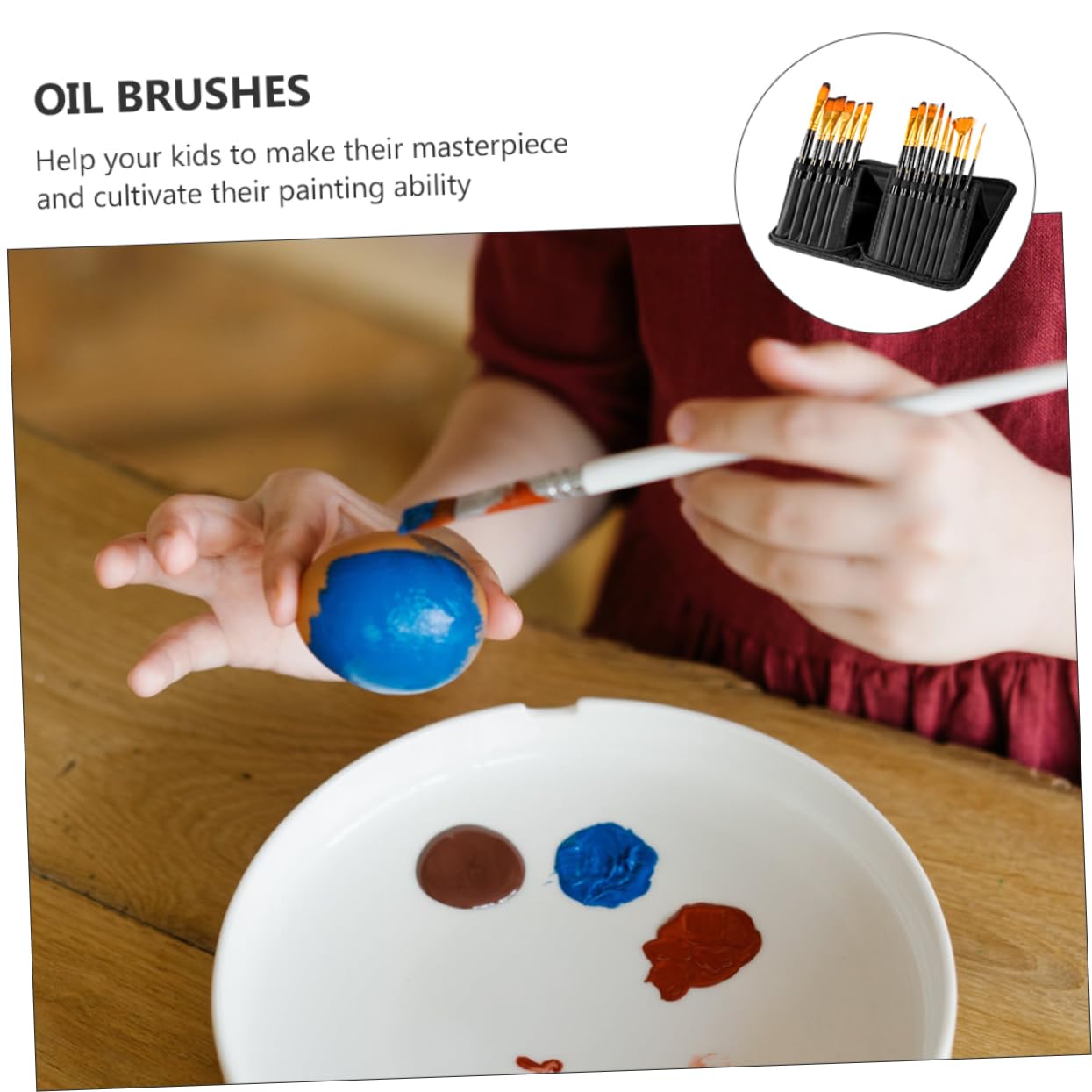 Juego de Pinceles de Arte de Nailon para Niños, 15 Piezas