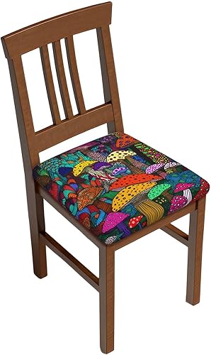 Juego de 4 fundas de asiento extraíbles para silla de comedor, divertidas fundas elásticas para silla de oficina y cocina, protector de cojín para