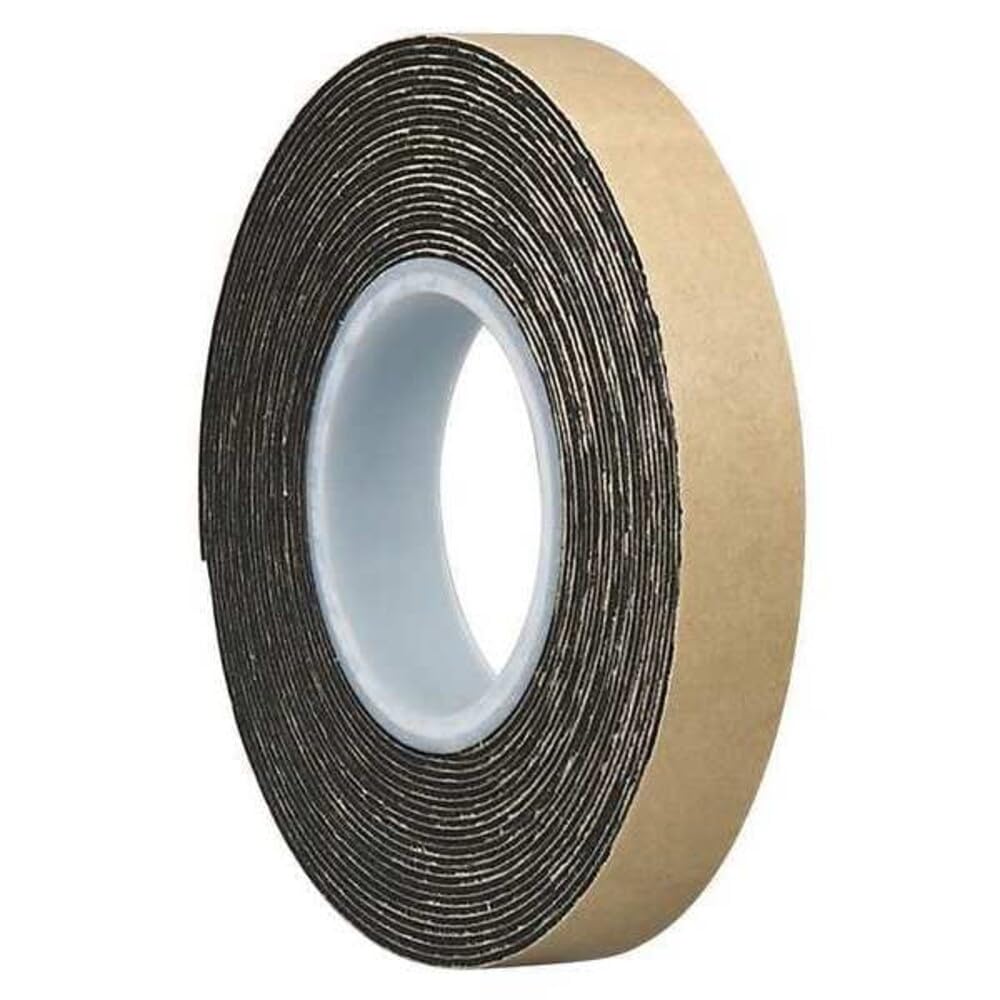 3M 4492B Polyethylene Foam Tape, 1" Width x 5yd Length (1 roll), Black Foam Tape