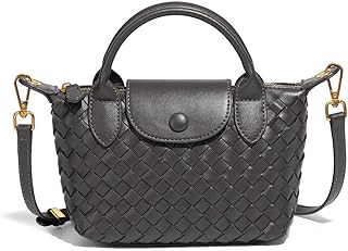 Waiyqju Mini Small Size Braided Luxury Leather Women's top Handle Handbag Fashion Travel Daily Satchel
