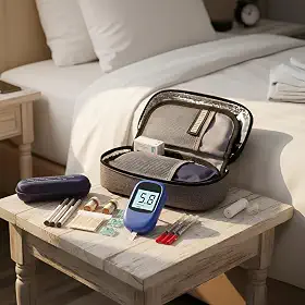 Estojo Case Térmica Para Insulina Medicamento Viagem Portátil C/Bolsa Gel Isolante (Cinza)