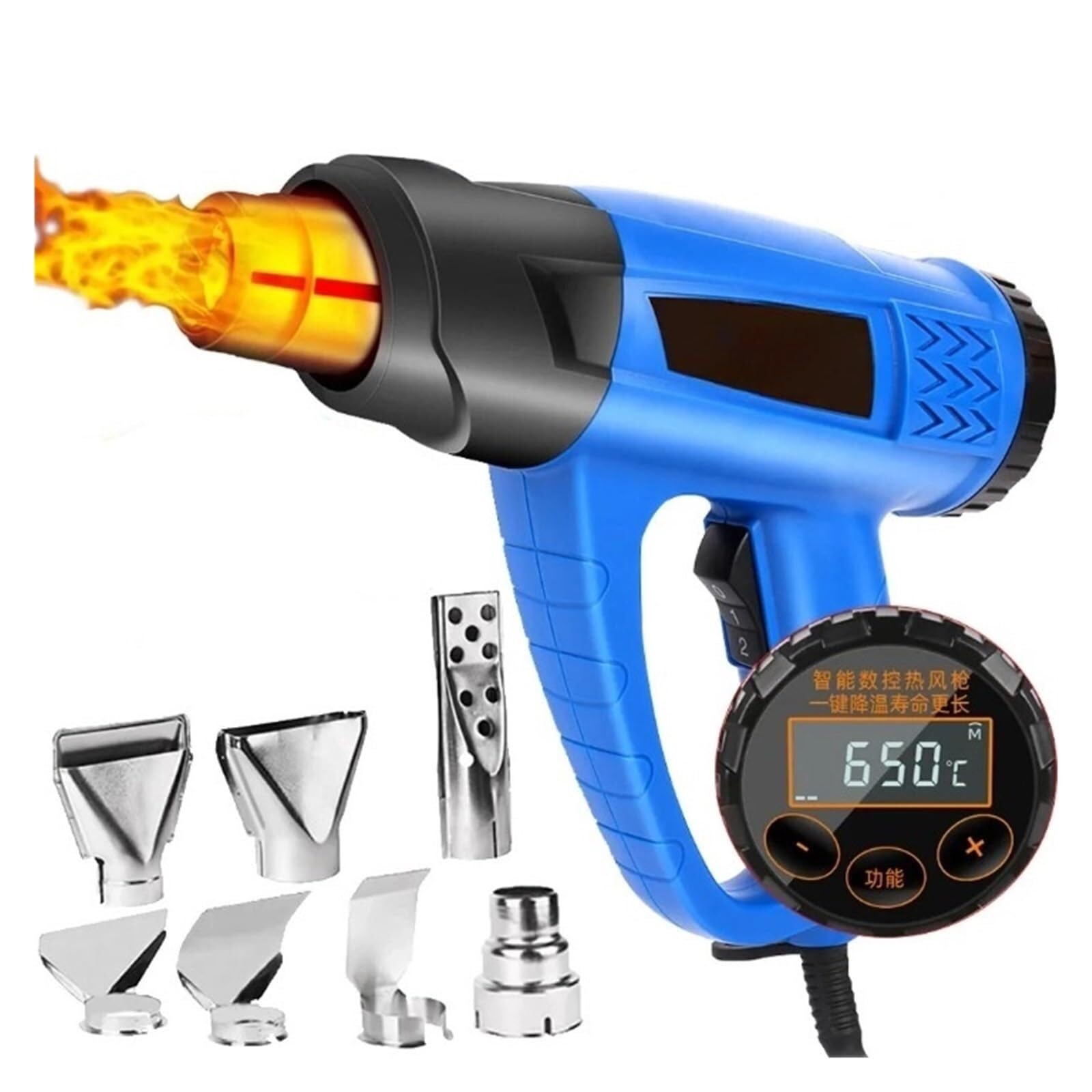 Electric Hair Dryer Heat Gun 2000W Hot Air Gun Air Dryer for Soldering Thermal Blower Soldering Station Shrink Wrapping Tools (Color : KQ882) (Kq8672s Set 2)